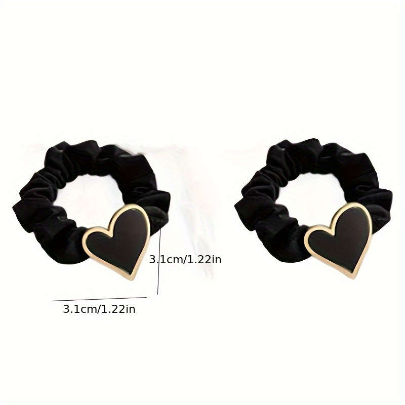 Elastic Hair Bands with Heart Charms