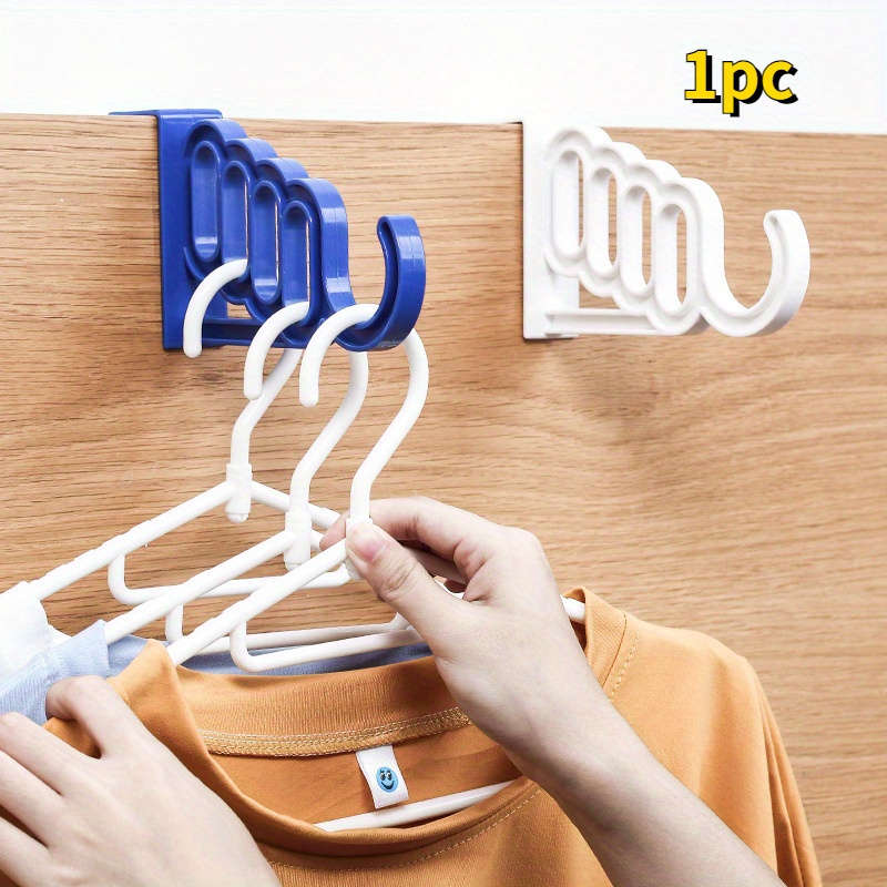 1pc Multifunctional Home Accessories Foldable Clothes Hanger Drying Rack 5 Hole Suit Bathroom Door