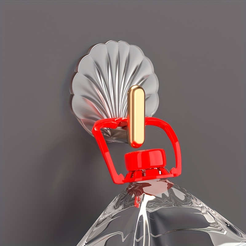4pcs Elegant Shell-Shaped Adhesive Wall Hooks