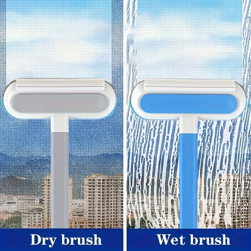 1pc Easy-Clean Detachable Window Screen Cleaner Brush with Ergonomic Handle