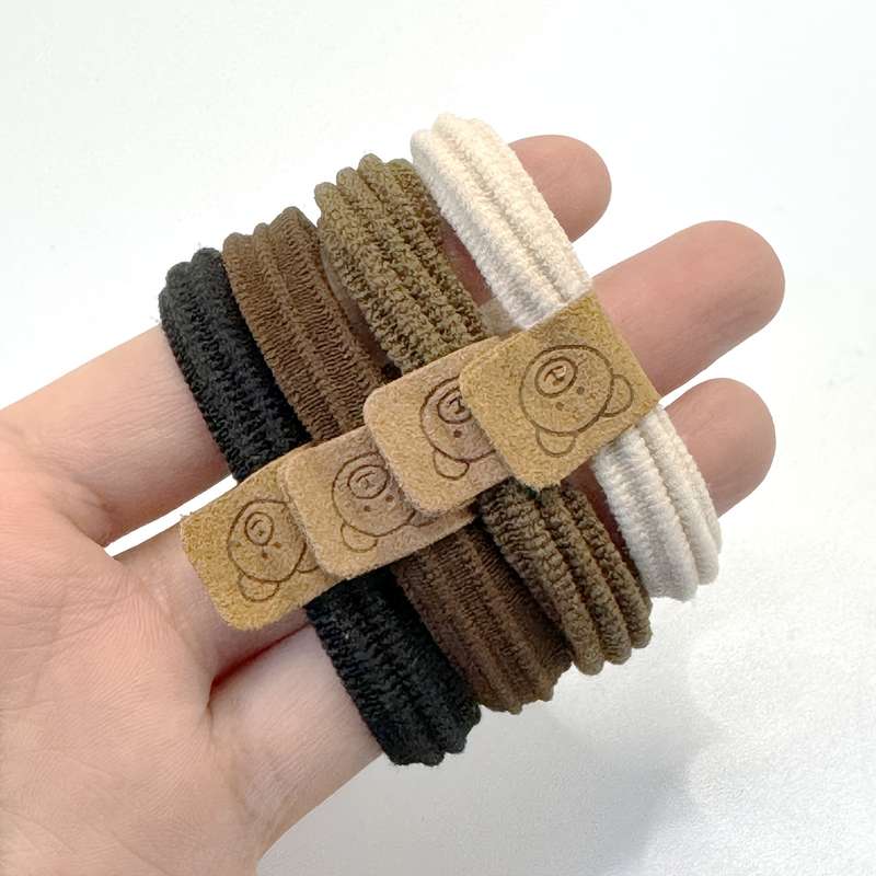5pcs Cute Bear Icon Hair Ring Set