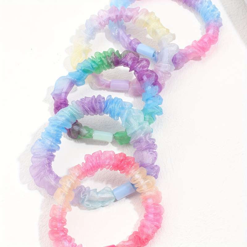5pcs Rainbow Scrunchies for Women