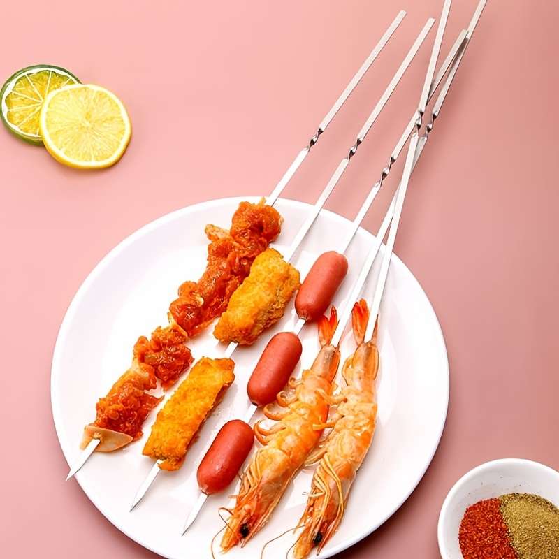 Reusable Stainless Steel BBQ Skewers