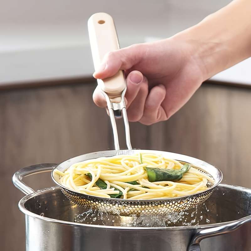 Premium Stainless Steel Colander with Wooden Handle