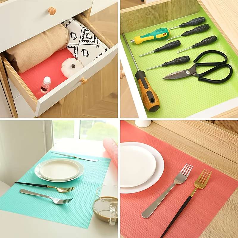 4pcs Easy-Install Washable Refrigerator Liners