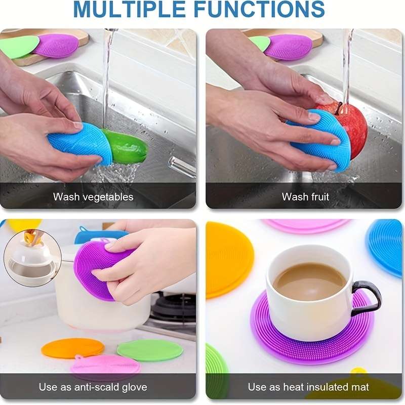 5pcs Food-Grade Silicone Sponges