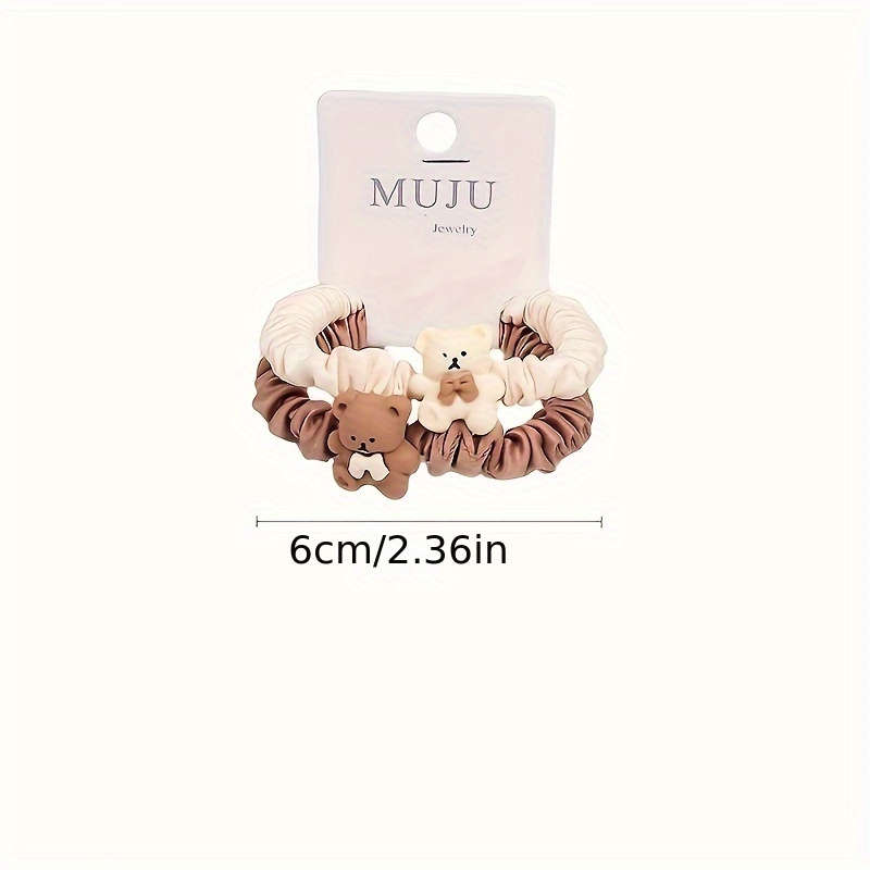 Jewelry 2-Piece Set Cute Bear Elastic Hair Ties