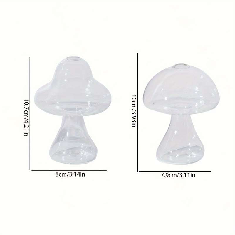1pc Charming Mushroom-Shaped Glass Vase