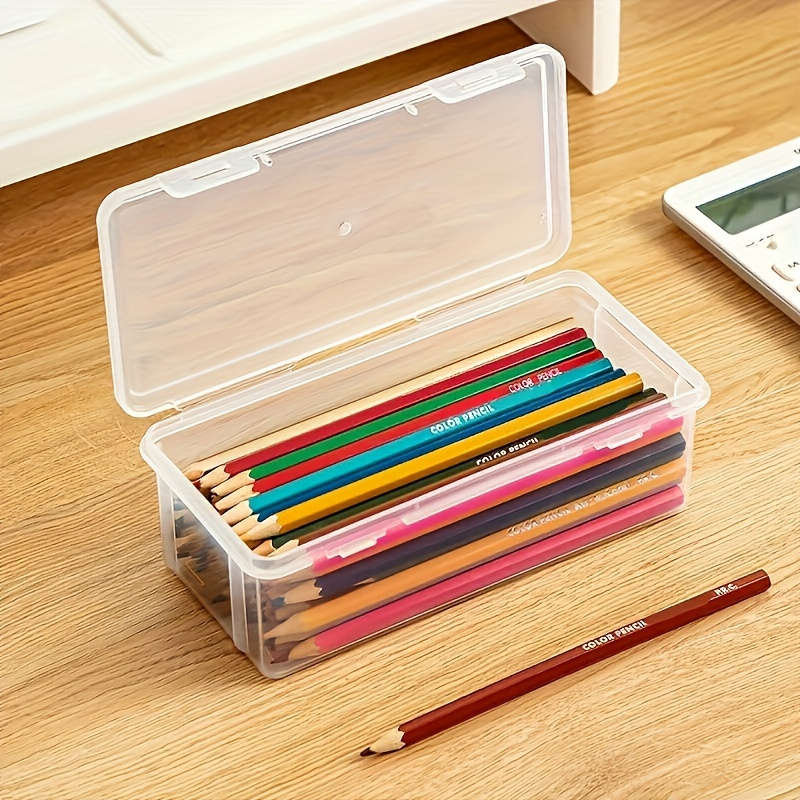 2-Pack Hinged-Lid Large Clear PP Plastic Storage Boxes