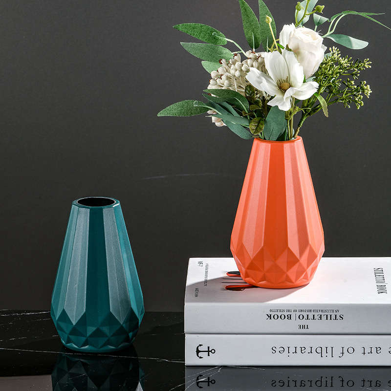 Geometric Teal Vase