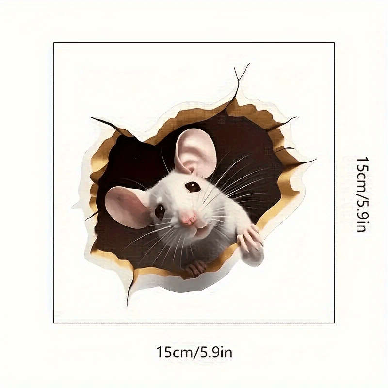 3D Mouse Hole Wall Decal