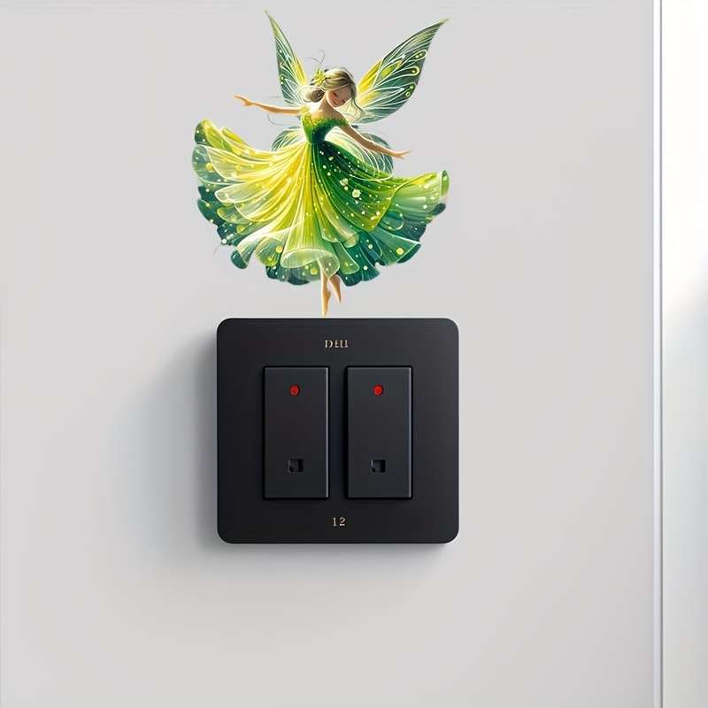 1pc Delicate Green Butterfly Fairy Pattern Switch Sticker