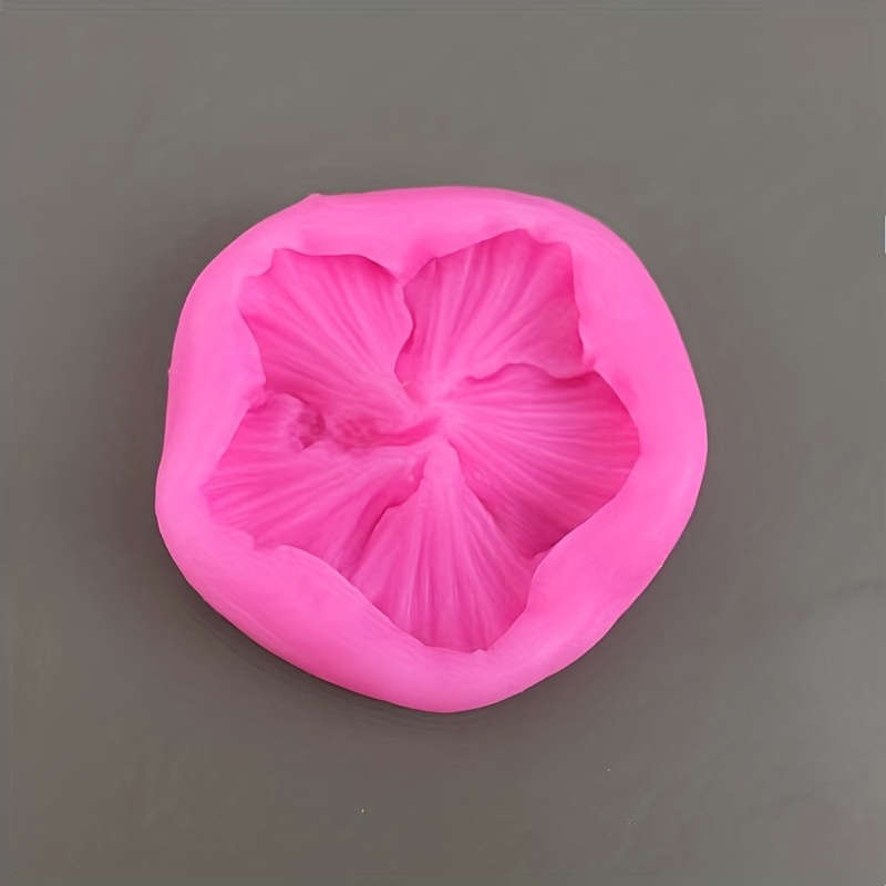 1pc Pink Hibiscus Flower-Shaped Silicone Mold