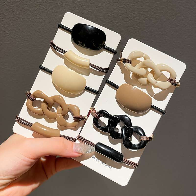 Elegant Coffee Milk Hair Ties