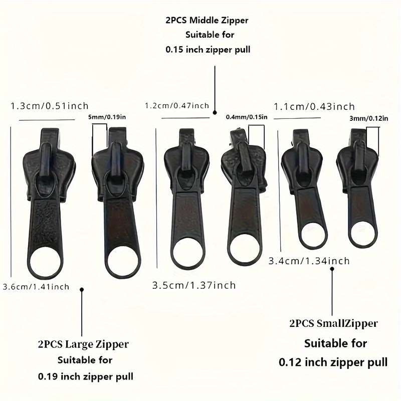 6pcs Instant Zipper Repair Kit with Universal Design