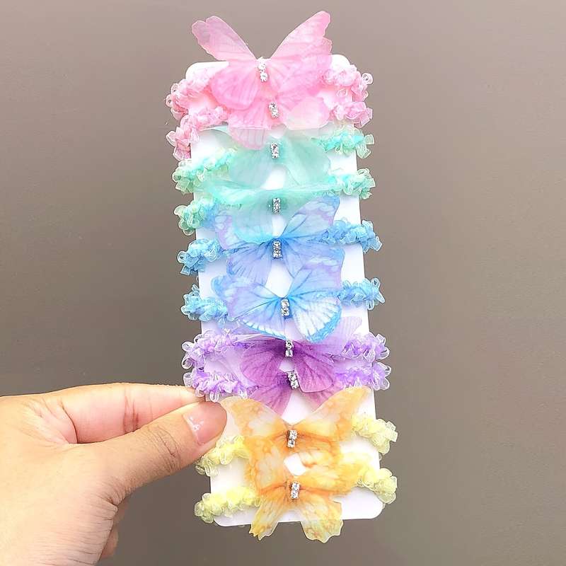 10pcs Cute Butterfly Hair Ties for Girls