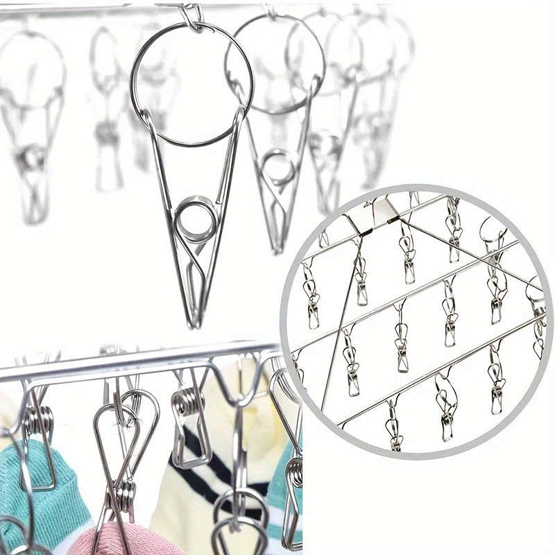 Stainless Steel Drying Rack with 30 Clips