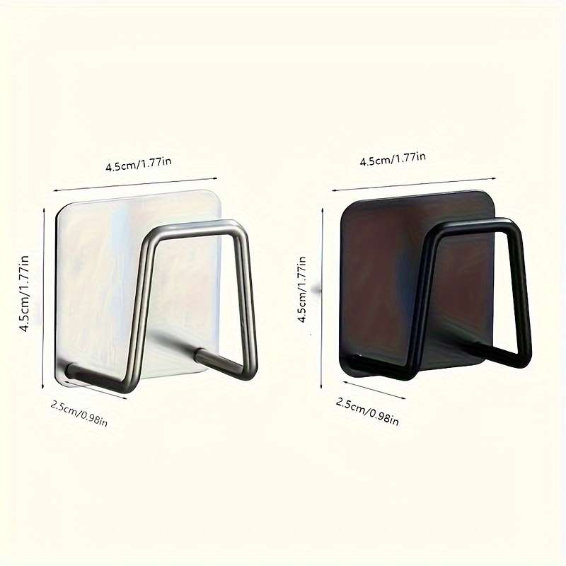 4pcs Wall-Mounted Stainless Steel Pot Lid Holder with Adhesive
