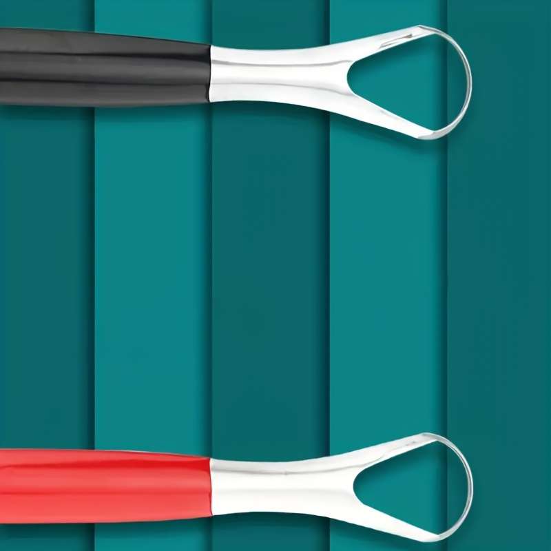 A Stainless Steel Tongue Scraper Designed to Reduce Bad Breath