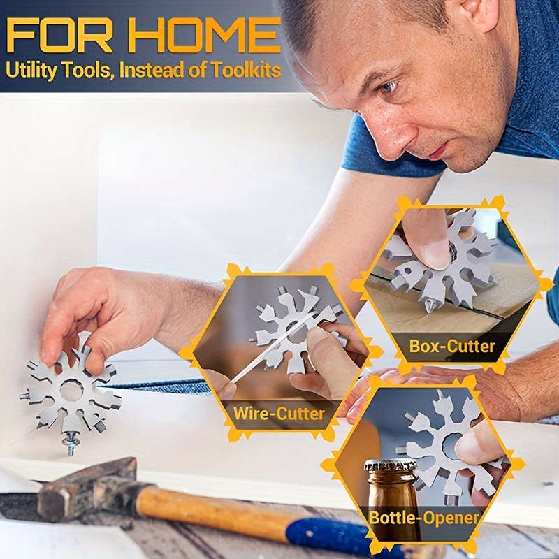 1pc 18-in-1 Snowflake Multi-Tool