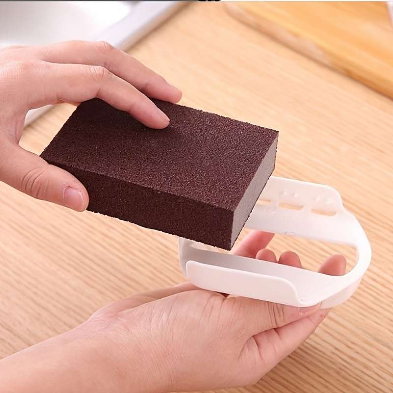1 Pcs Reusable Carborundum Sponge With Handle