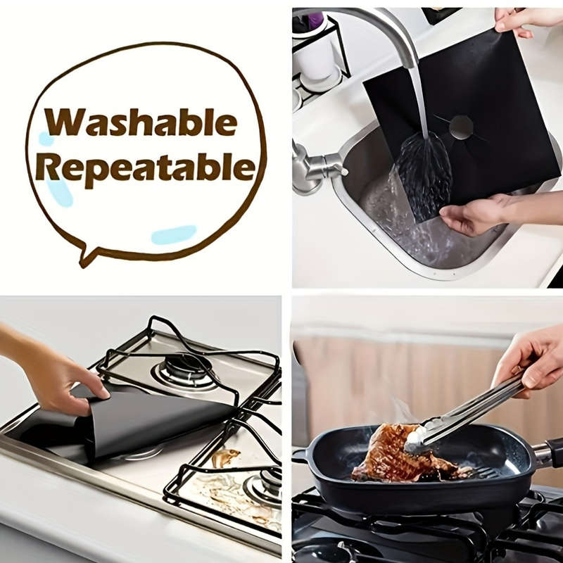 Set of 4 reusable stove covers for protecting stove surfaces