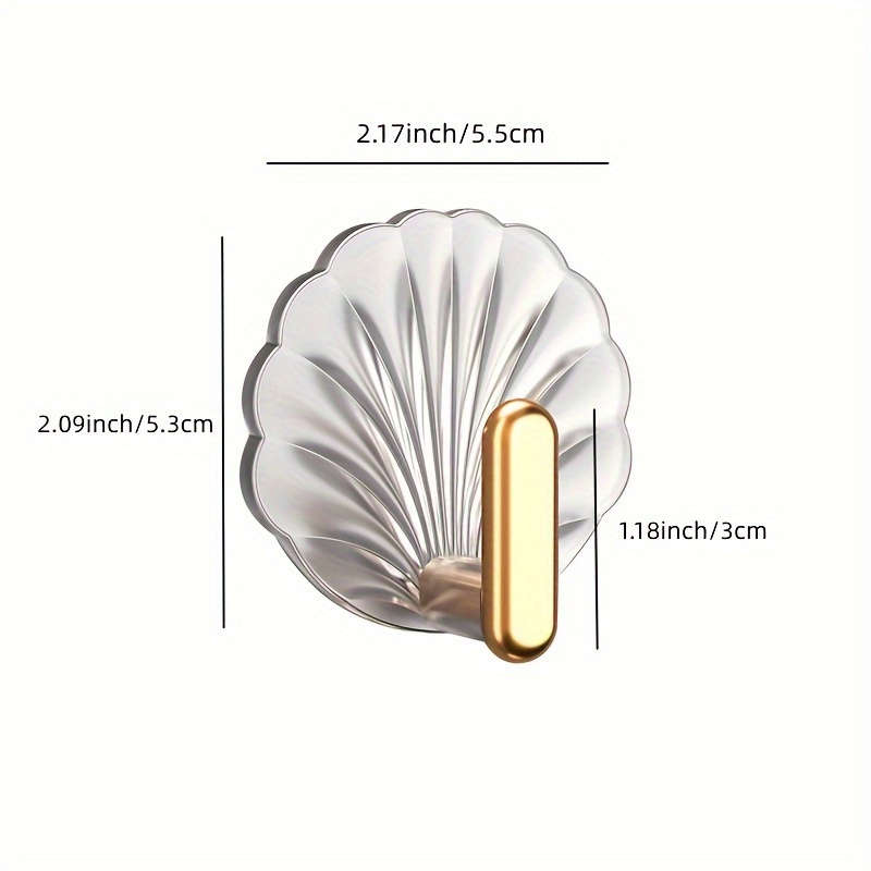 4pcs Elegant Shell-Shaped Adhesive Wall Hooks