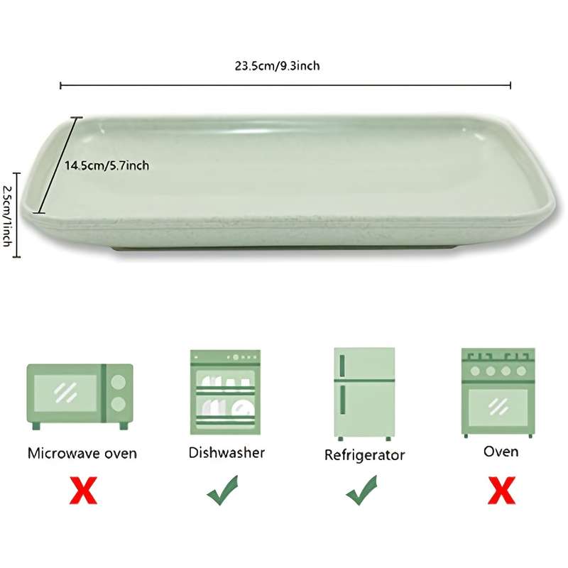 4pcs Rectangular Dinner Plates