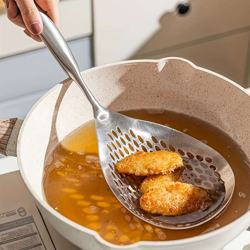 1pc Large Stainless Steel Colander Skimmer