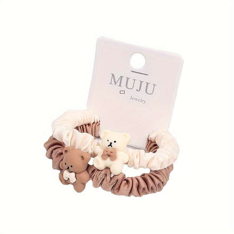 Jewelry 2-Piece Set Cute Bear Elastic Hair Ties