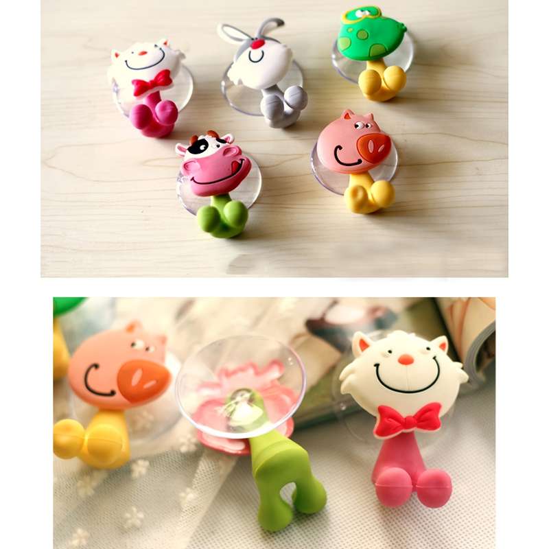 5pcs Cartoon Animal Silicone Toothbrush HoldersCreative