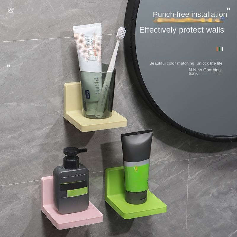 1pc Punch-Free Acrylic Wall Storage Rack
