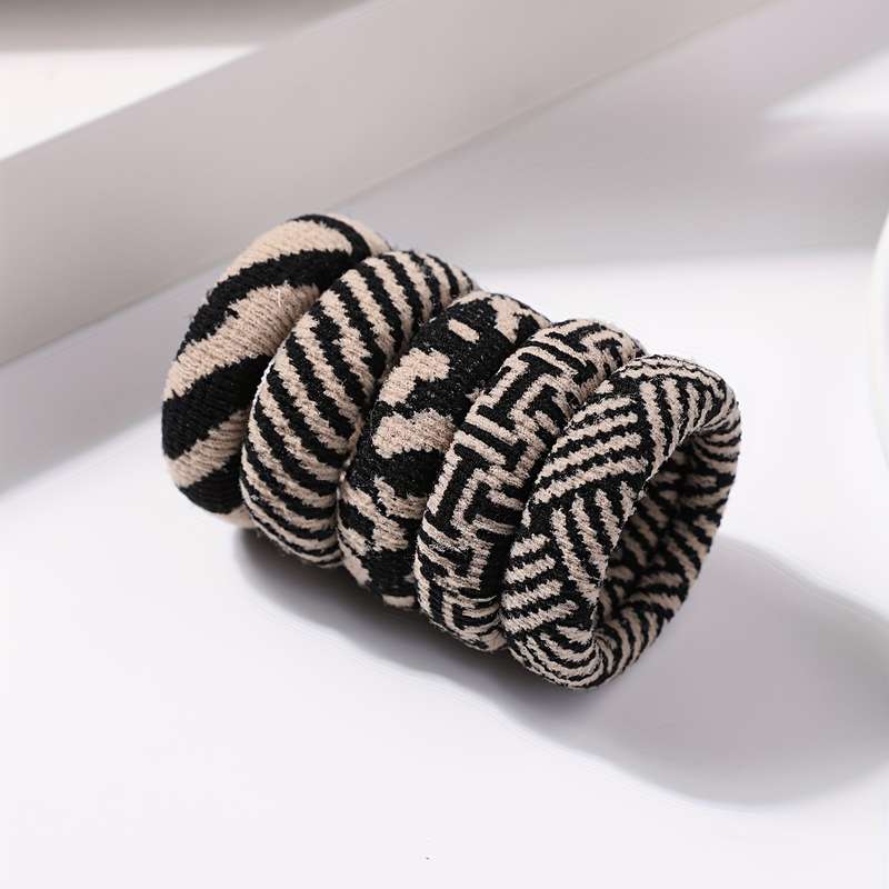 5pcs Chic Plush Hair Ties