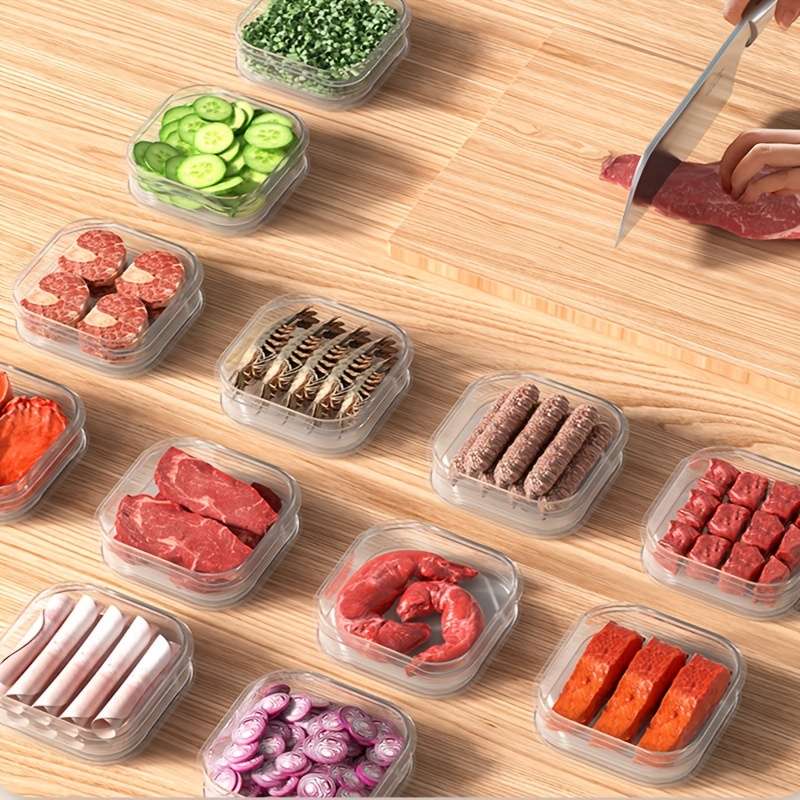 4pcs Clear Plastic Containers For Refrigerator With Lids