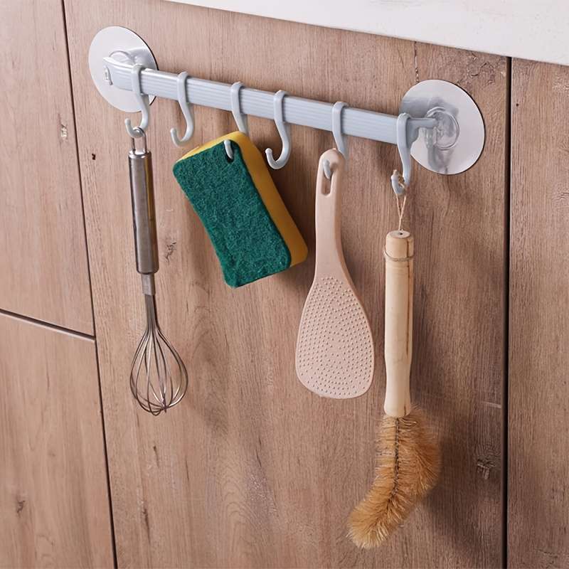 Art Deco Style 6-Hook Wall Mount Towel Rack