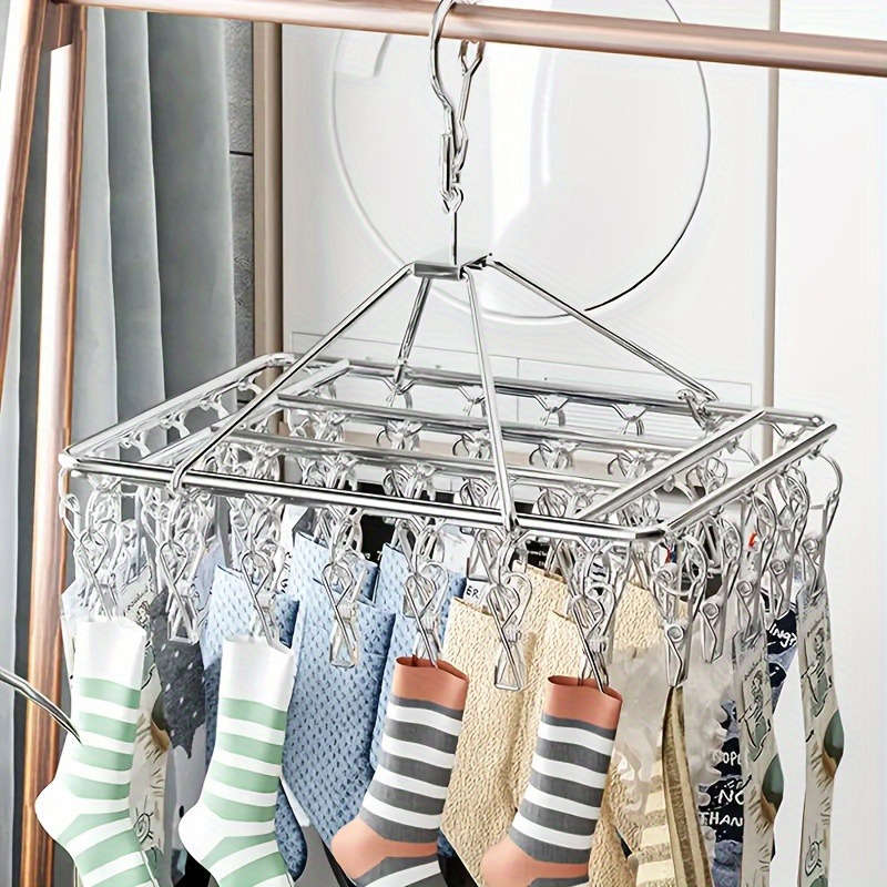 Stainless Steel Drying Rack with 30 Clips