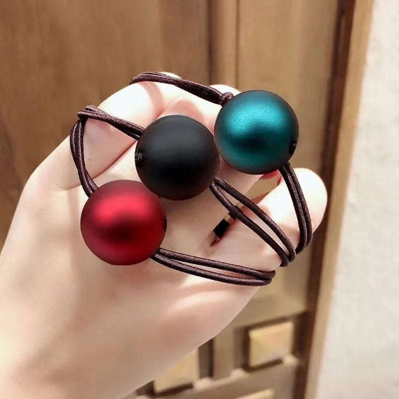 Chic Black Faux Pearl Hair Tie