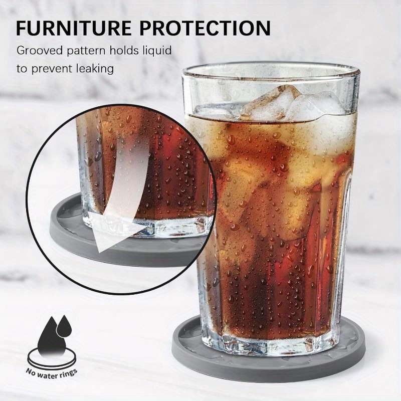 6pcs Silicone Coaster Set with Stand