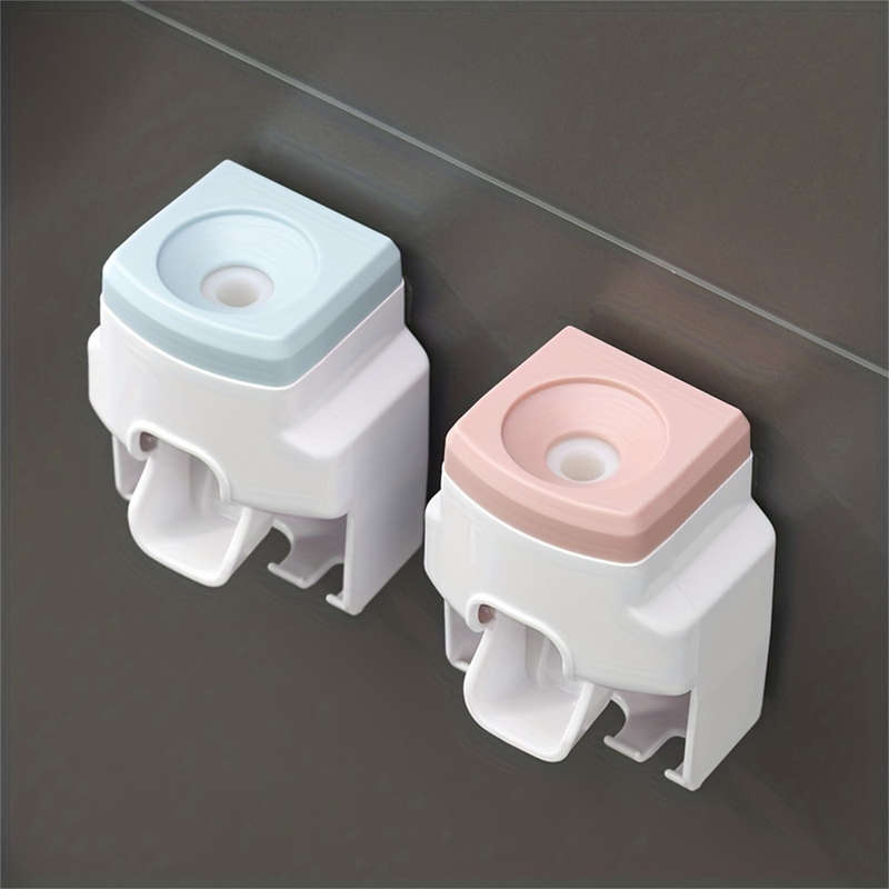 1pc Sleek White Wall-Mounted Toothbrush Holder