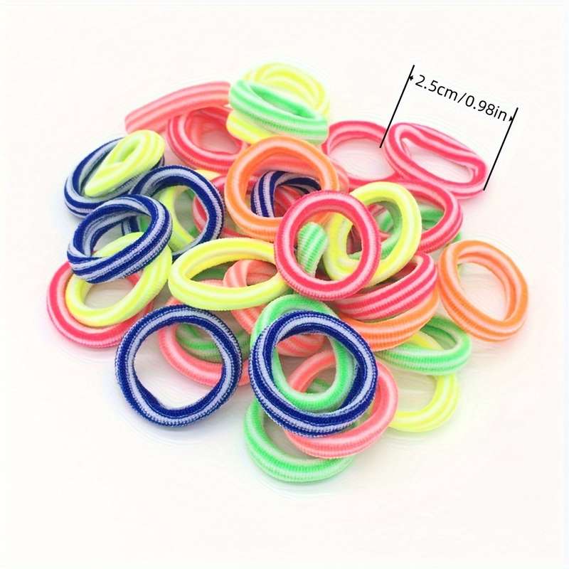 Pieces Fashionable Double-Color Striped Hair Ties