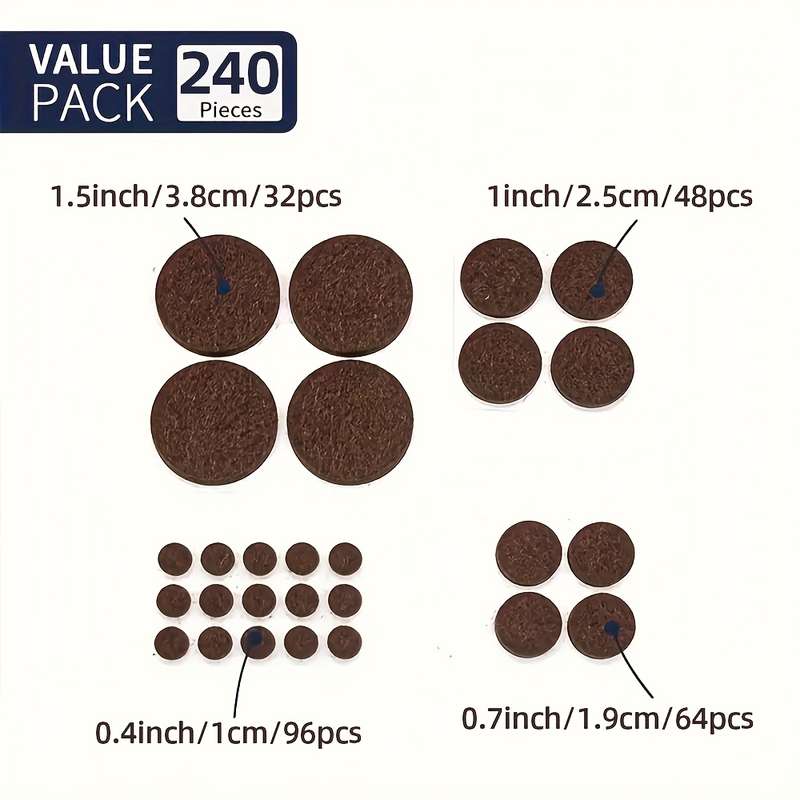 240pcs Furniture Pad Set - Assorted Sizes