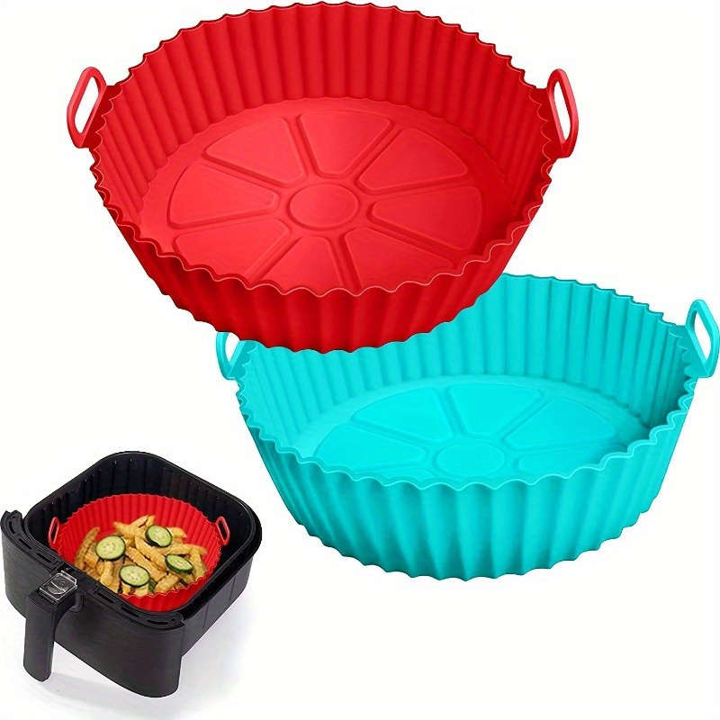 1pc Air Fryer Silicone Pan Three-dimensional Collapsible Air Fryer Mat Silicone Air Fryer Liner