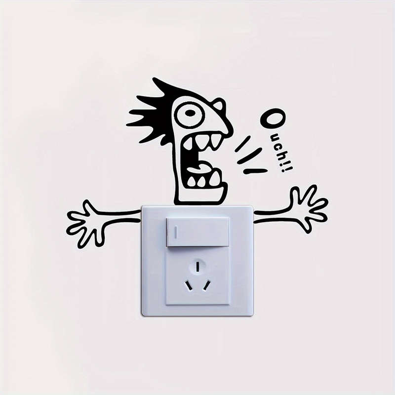 1pc Funny Character Outlet Sticker