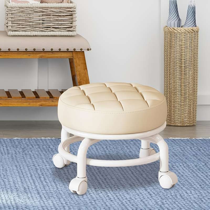 Versatile Heavy-Duty Rolling Stool with Swivel Wheels