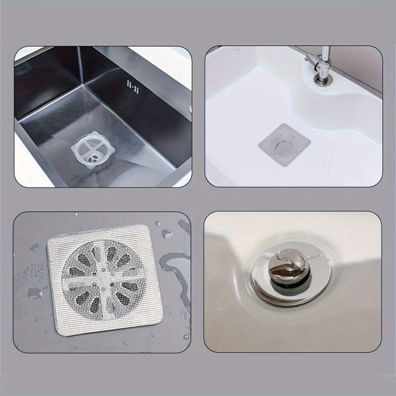 10-Pack Disposable Shower Drain Hair Catcher Stickers