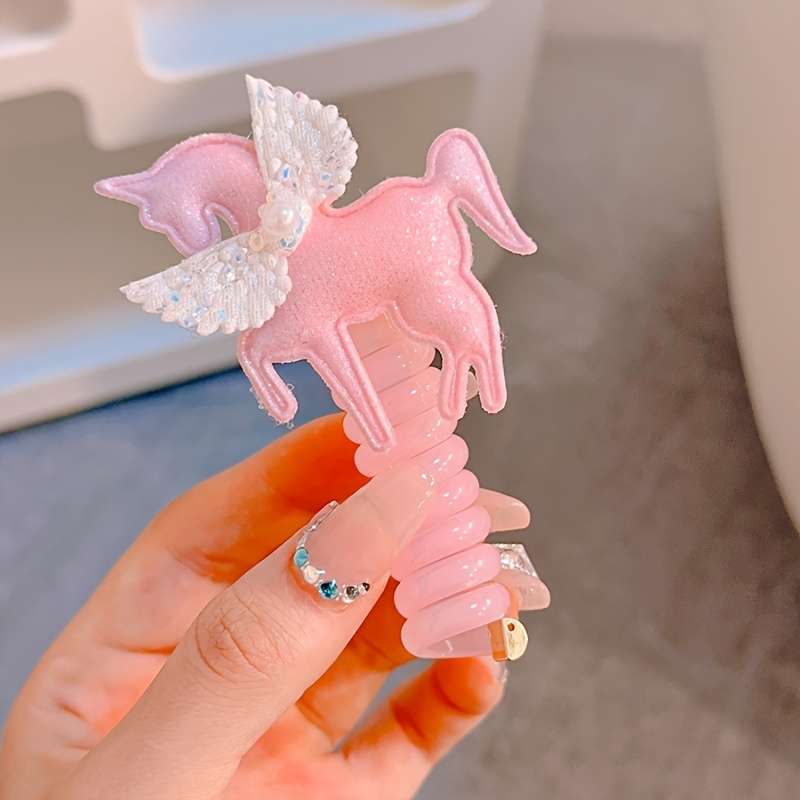 Elegant Unicorn Spiral Hair Tie