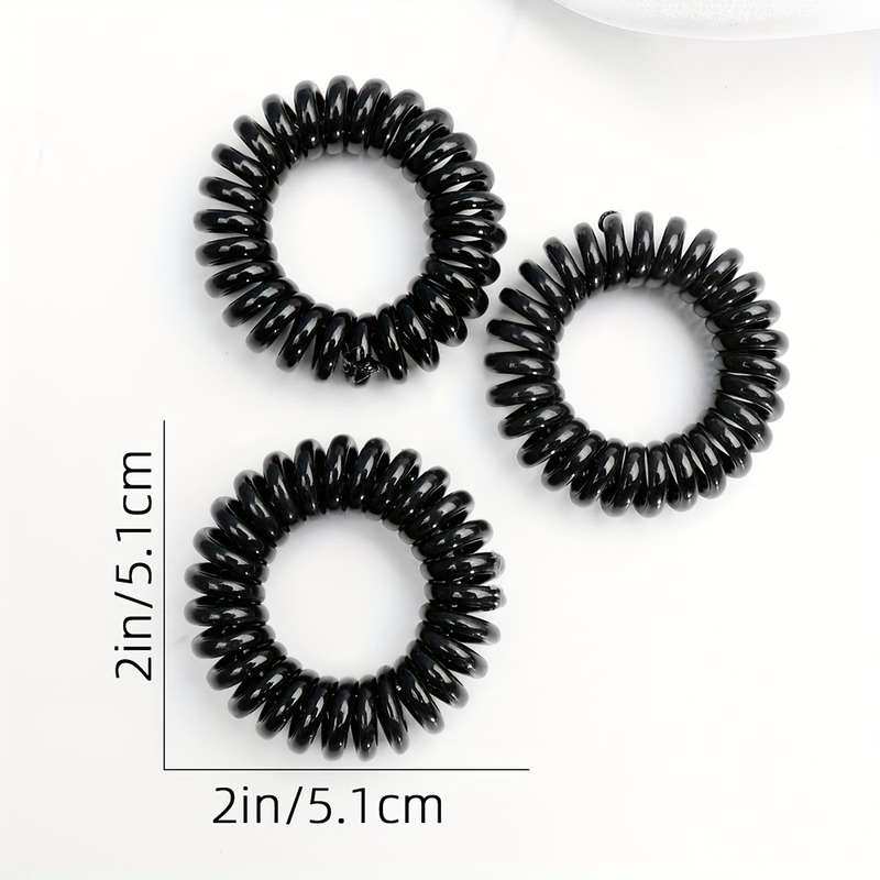 Elegant 9pcs Solid Color Spiral Hair Ties Set