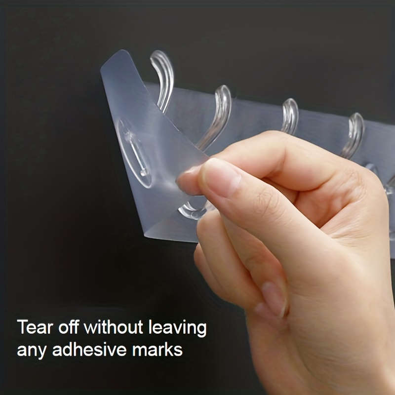 Easy-Install Transparent Adhesive Hooks