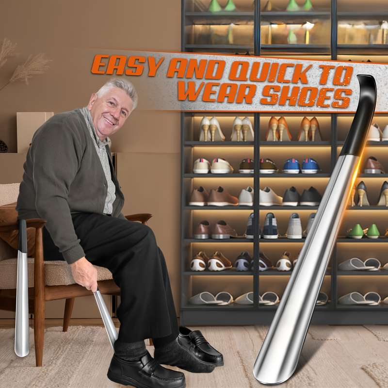 Steel Shoehorn with Long Handle