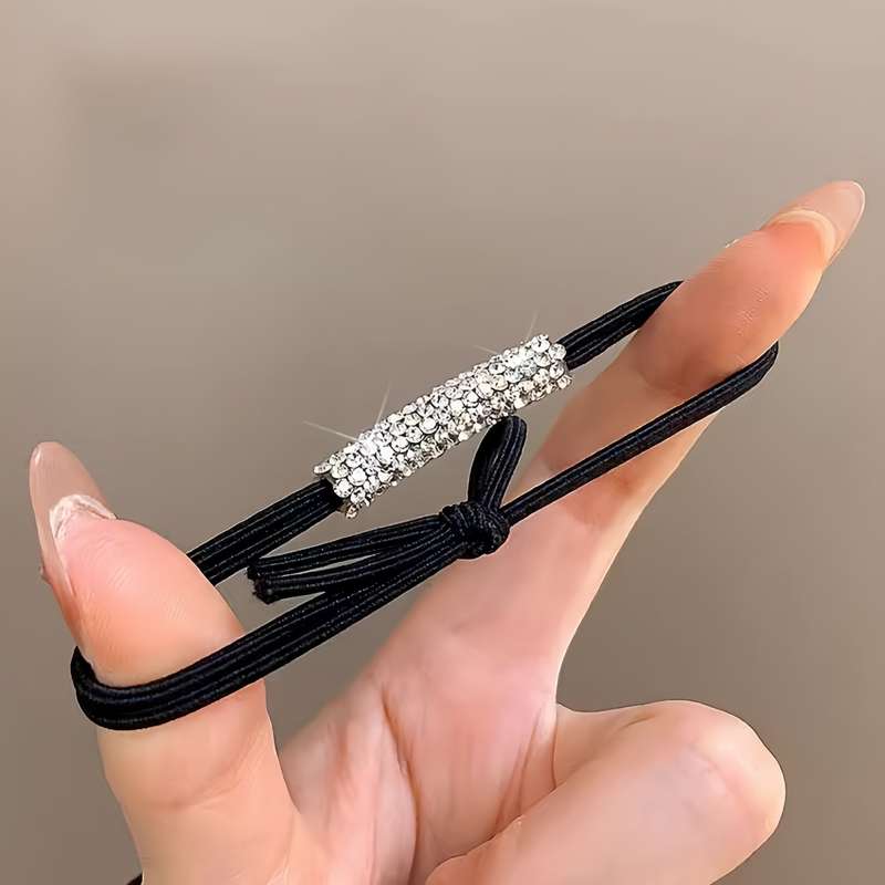5pcs Elegant Rhinestone Hair Ties - Stretchy